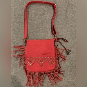 Michael Kors Embellished Leather Fringe Crossbody Bag
